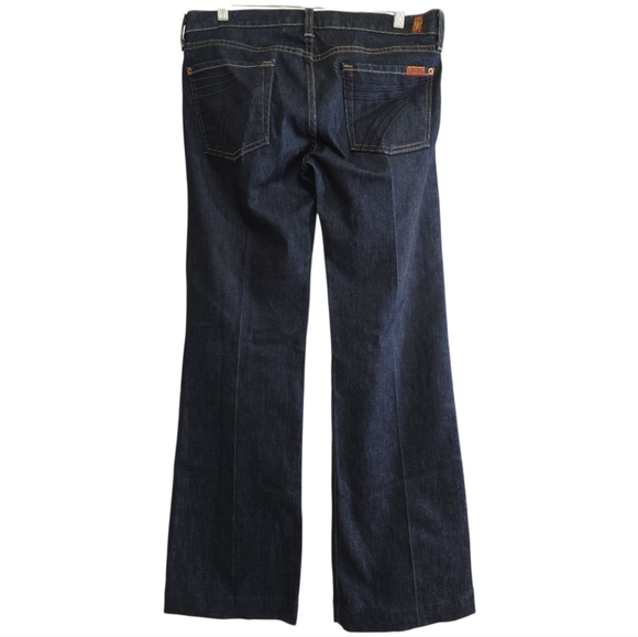 Seven For All Mankind Dojo Jeans Dark Wash Wide Leg Denim Size 30 Low/Mid Rise - Picture 4 of 8